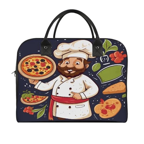 Bolsa Chef Pizza Tote con cremallera y correa ajustable miniatura 3