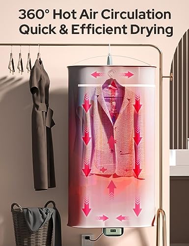 Image of CostarMatter Clothes Warmer, Mini Portable Heater with PTC Heating & Intelligent Timer, Hangable & Foldable Warmer for Clothes /Underwear /Baby Clothes, Fast Heating for Apartments RV Travel, 41inch
