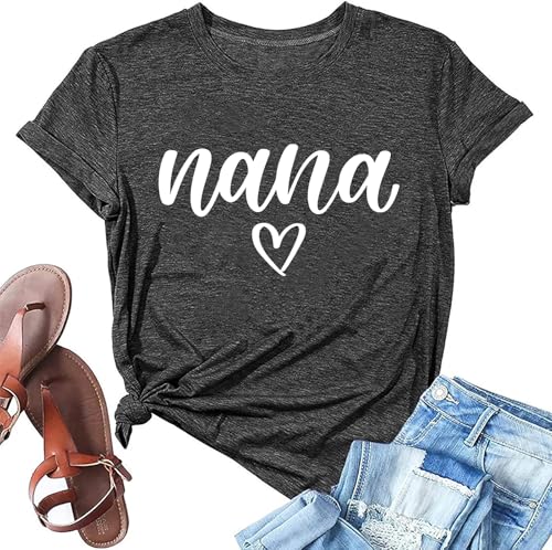 Nana Shirts for Women Mimi Shirt Heart Letter Printed...