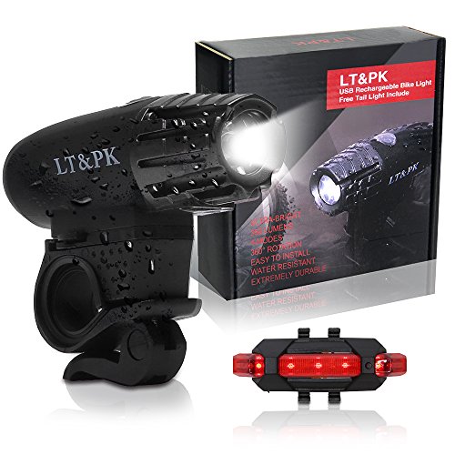 HCLIFE Bike Light - USB Rechargeable LED Bicycle Lights Front and Back Night Safety Waterproof Cycling Headlight for Road and Mountain