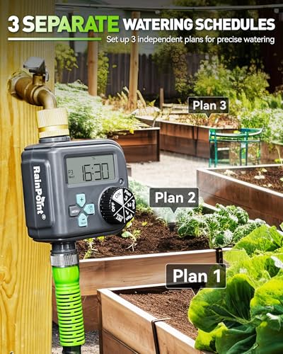 image for RAINPOINT Sprinkler Timer with 3 Different Programs, Waterproof Hose T