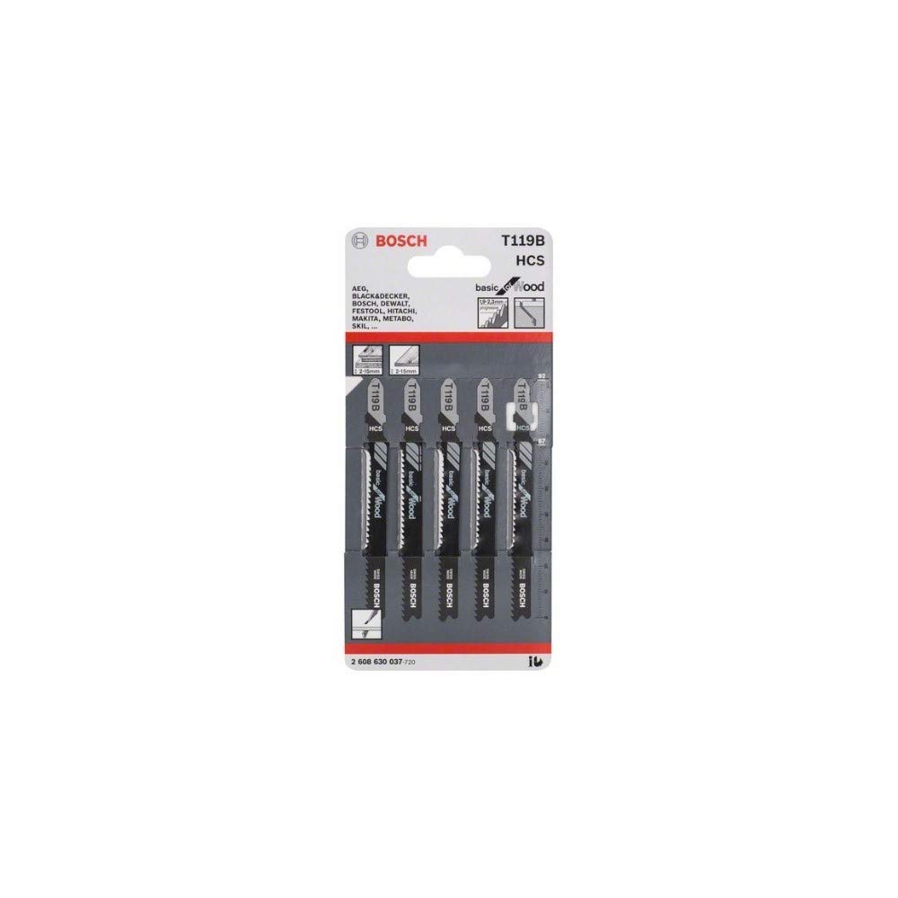 Bosch 2608630037 Wood Jigsaw Blade, Pack Of 5