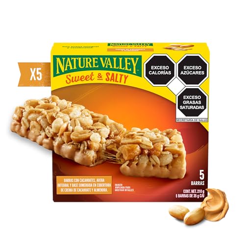 Listado de Barras los más recomendados. 44 Nature Valley Barras de Granola Sweet and Salty con Crema de Cacahuate y Almendra 5 Piezas
