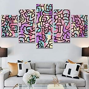 SIGNWIN 5 Panel Canvas Wall Art Modern Art...