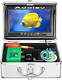 Underwater Fishing Camera, Adalov Portable Fish Finder Camera Waterproof 1000TVL, 9' LCD Monitor for Ice, Infrared LED IP68 Waterproof Camera with Adjustable 15 pcs Infrared and 15 pcs White Lights