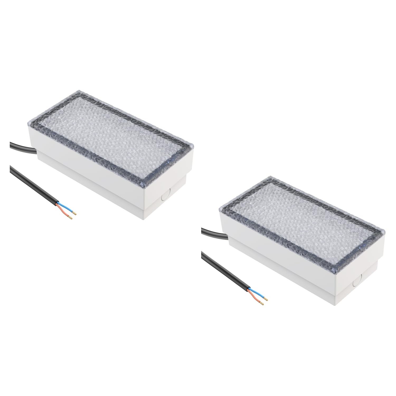 ledscom.de 2x LED Pflasterstein Bodeneinbauleuchte CUS für außen, IP67, eckig, 20 x 10cm, 2,8 W, 251lm, warmweiß