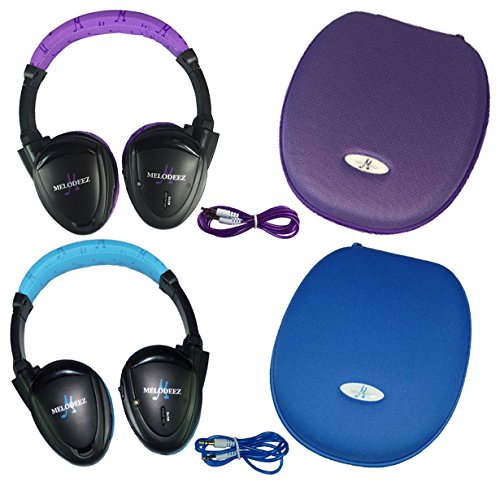 Two Wireless 2 Channel Fold Flat Infrared Rear Entertainment System DVD Player IR Headphones for in Car Listening with Case and 3.5mm Auxiliary Cord