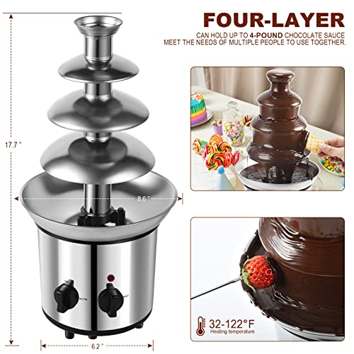 Momull Chocolate Fountain, 4 Tiers Electric Melting Machine Chocolate Fondue Fountain Set With 6Pcs Stainless Steel Forks thumb #3