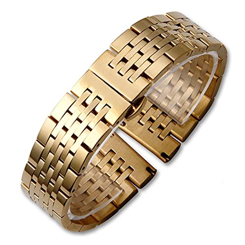 Bracelet de montre de 18mm à sept perles avec boucle papillon sécurisée et robuste
