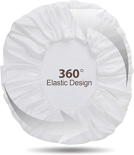 Miniatura 2 de Sábanas bajeras de algodón egipcio tamaño Queen de 600 hilos, bolsillo profundo de 16 pulgadas, resistente al encogimiento y a la decoloración,