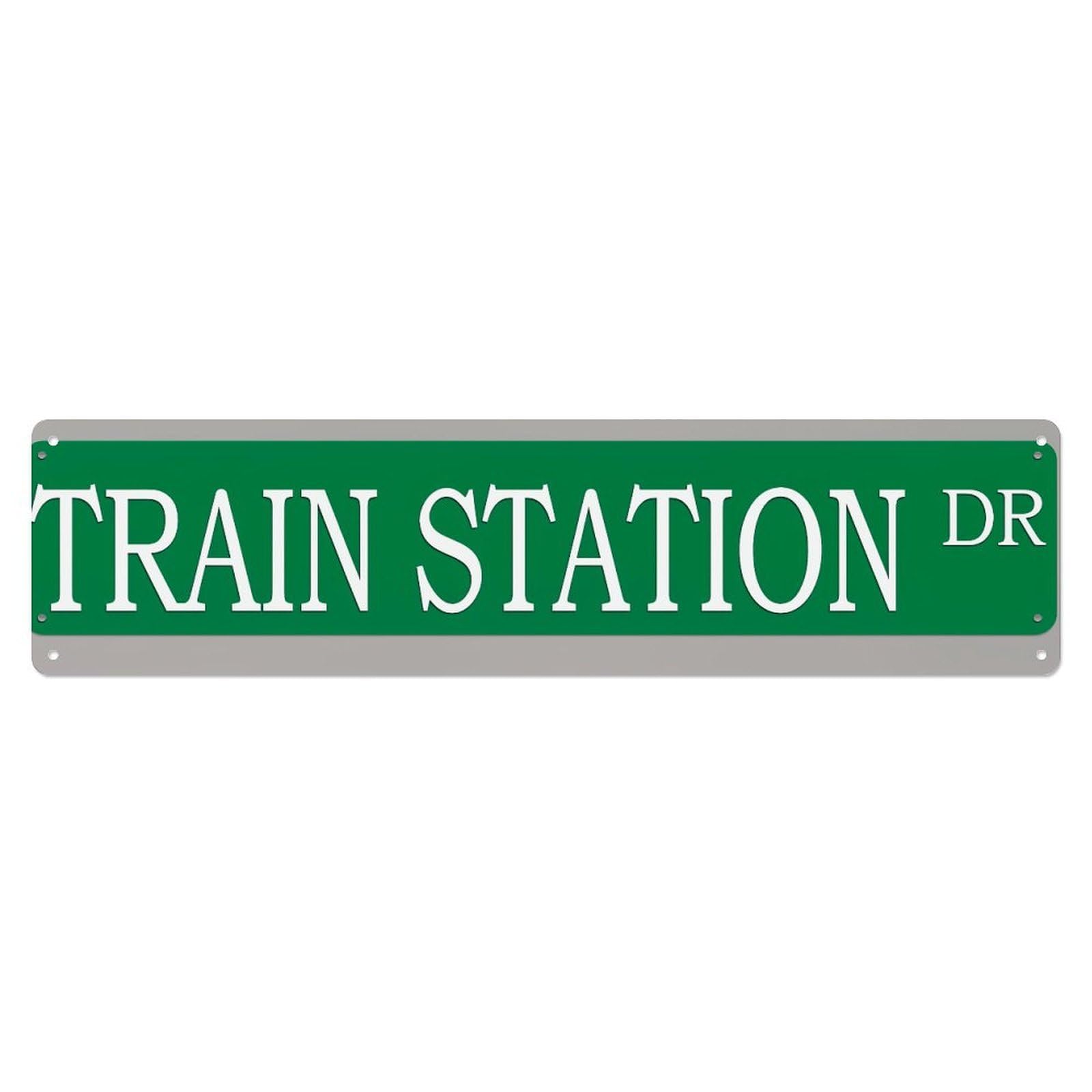 Jdyaojiesheng Vintage Train Station Dr Tin Sign Retro Metal Wall Decor Metal Poster, Home Bar Garage Farmhouse Cafe Wall Art Decoration 4X16inch