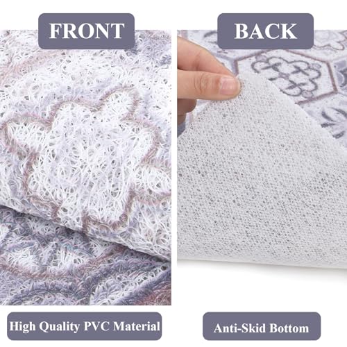 Topotdor LY0096 Shower Mat Non-Slip Bathtub Mat, 24 X 24 Inch Square Shower Stall Mat W/Drain For Textured Surface thumb #3