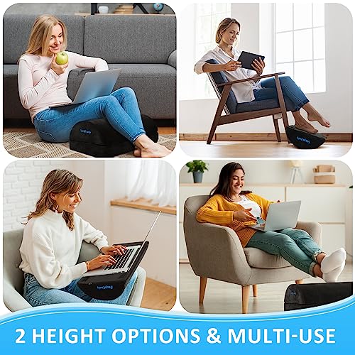 Image of StepLively Foot Rest for Under Desk at Work, Comfortable Foot Stool with 2 Adjustable Heights, Footrest with Washable Cover, for Back & Hip Pain Relief, Suitable for Office, Home, Car, Black, X-Large