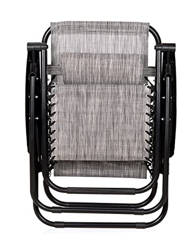 Image of Ash & Roh Zero Gravity Lawn Chair Anti Gravity Lounge Chair Adjustable Recliner Pillow Outdoor Camp Chair for Poolside Backyard Beach, Support (Grey Denim)