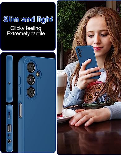Image of DIZORO Microfiber Candy Case Compatible for Samsung A14 5G Smooth Touch Cushion Liquid Soft Silicone Gel Rubber Phone Cases Non-Slip Full Body Protective Shockproof Back Cover (Blue)