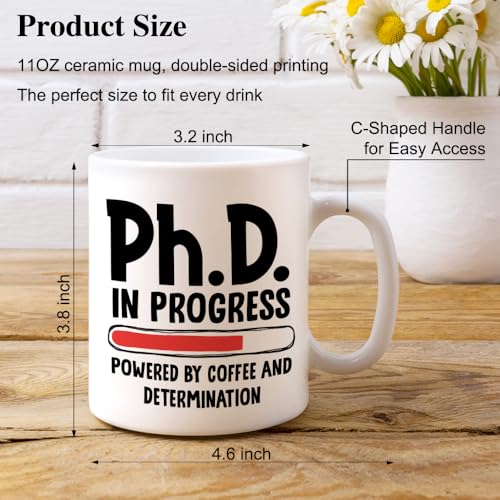 Taza de cerámica para café Ph.D. 11 oz blanca miniatura 2