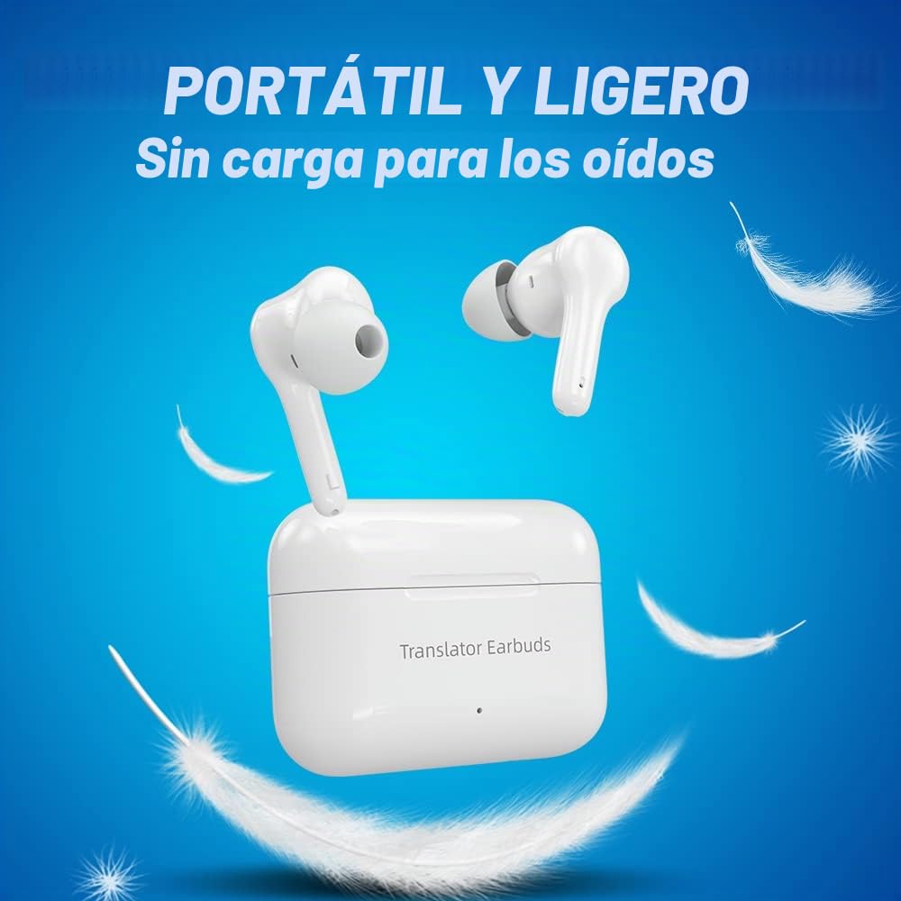 Xupurtlk Translator Earbuds Auriculares de traducción con 71 idiomas y 56 acentos; traducciones en tiempo real en 0,5 s, también para música y llamadas, dispositivo traductor inalámbrico