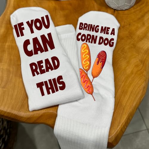 Corn Dog Socks – If You Can Read This - Funny Funky Food Lover Gift for Men Women Teens3