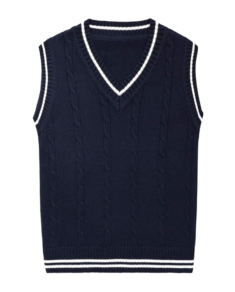 Happy Cherry Boy Girls Sweater Vest Uniform V-Neck Sleeveless Knit Pullover