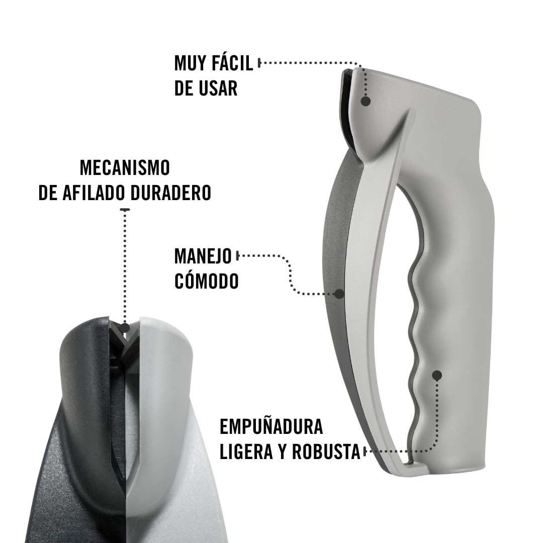Victorinox Profi Afilador de cuchillos, afilacuchillos, knife sharpener, mango de plástico robusto, bicolor, negro/gris