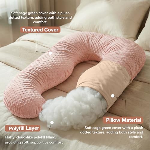 Image of BAYBEE Premium Pregnancy Pillow for Women | Maternity Pillows for Pregnancy Sleeping with 360 Full Body Support | Pregnancy Pillow with Removable Washable Cover & Zipper Closure for Easy Use (Orange)