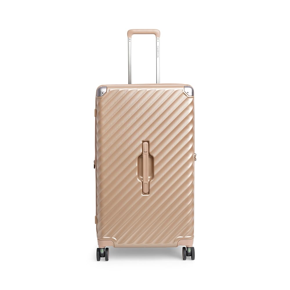 CarryOn Trunk – Twarda duża walizka podróżna 79 cm, 126 l z poszerzeniem i zamkiem TSA - beżowy