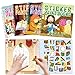 4Pcs Bible Paint by Sticker Books Sticker by Number Books Activity Book Stickers Puzzle Book Christian Craft Art Gift Set Party Favor with Jesus Bible Cross 32 Pictures