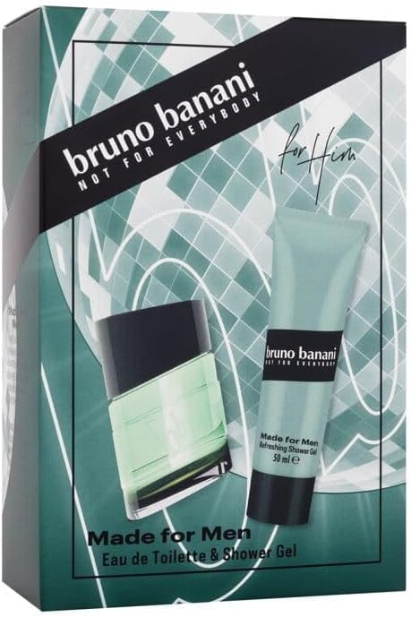 bruno banani Made for Men Cadeauset met eau de toilette en douchegel, verleidelijke, moderne geur voor mannen, 30 ml en 50 ml