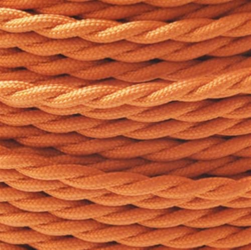 Cable trenzado para lámparas colgantes en color naranja de 10m y 2 núcleos