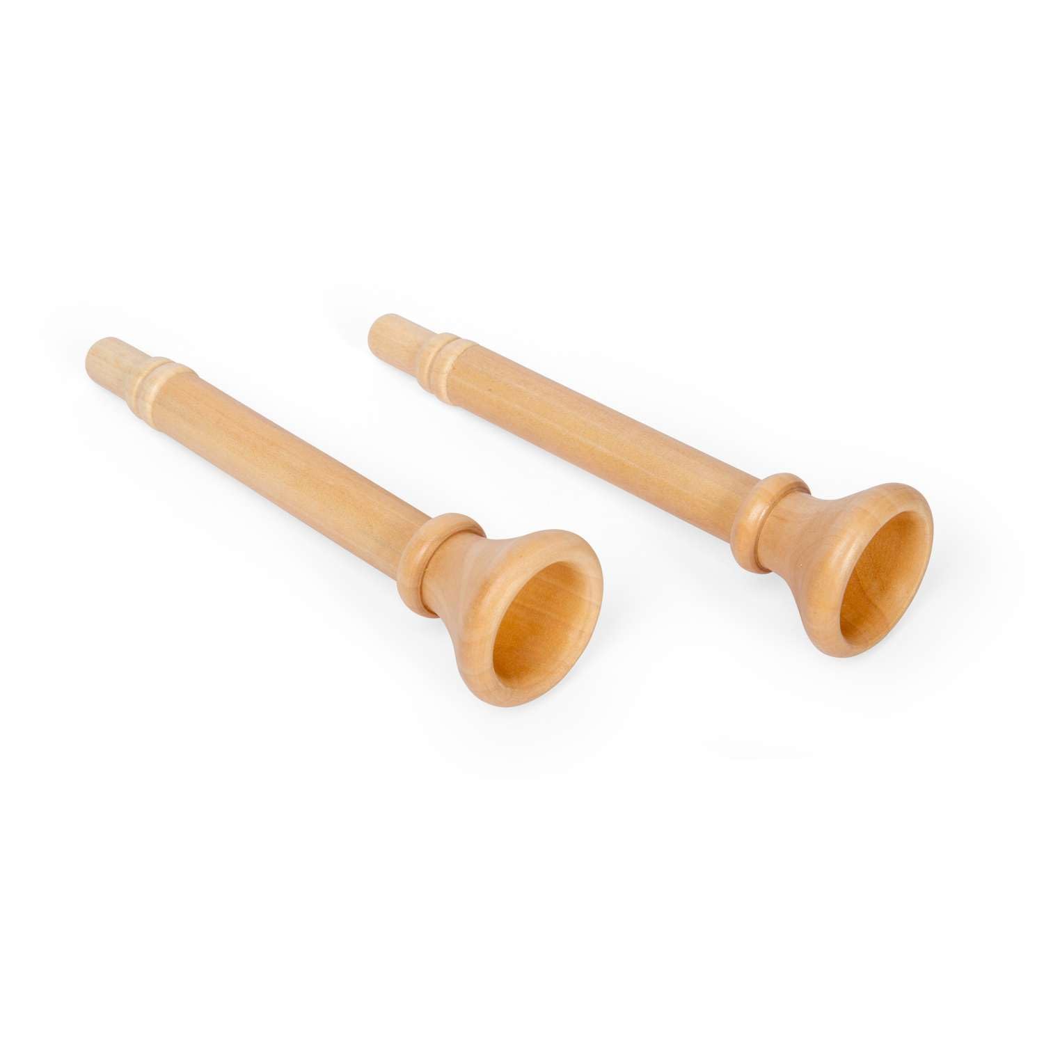 Bigjigs Toys Natural Trumpet Pk of 2 | Wooden Toddler Trumpets | Instrument