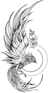 5 Pcs Herbal Phoenix Temporary Tattoo Sticker For Men And Women Herbal Semi-Permanent Arm Simulation Tattoo Non-Reflective, 11x18cm