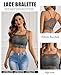 Avidlove Lace Bralette Lace Camisoles for Women Camisoles Racerback Double-Layered Y2K Crop Top Gray1 L