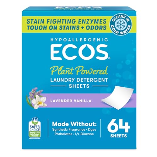 ECOS Lavender Vanilla Laundry Detergent Sheets (64 Count)
