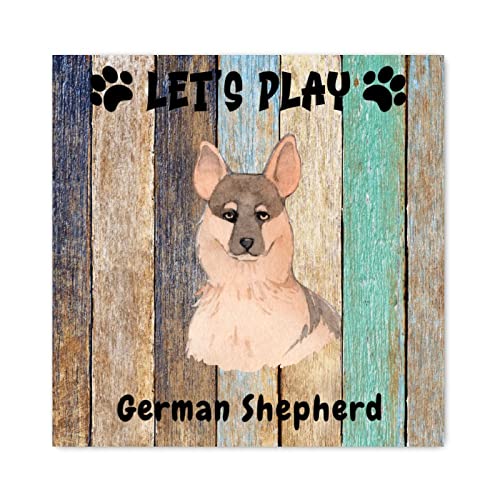 Panneau mural en bois Let's Play rustique haut de gamme pour salon 40,6 cm