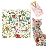 Wosudim Cat Grooming Wrap, Cat Wrap for Grooming, Cat Wrap for Cutting Nails, Cat Restraints for Grooming, Very Soft Cat Blanket to Wrap Cat Restraint for Nail Clipping (A, M (Within 11.1lbs))