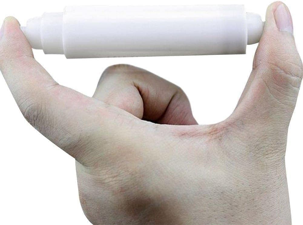2pcs White Adjustable Tissue Box Paper Replacement Spindle Rod Bathroom Plastic Toilet Paper Roll Spring Cores Roller Holder Rods