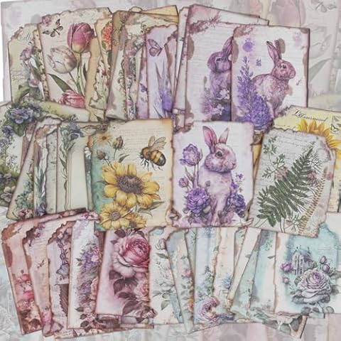 60pcs Vintage Scrapbooking Paper Pack by TriEco Cover