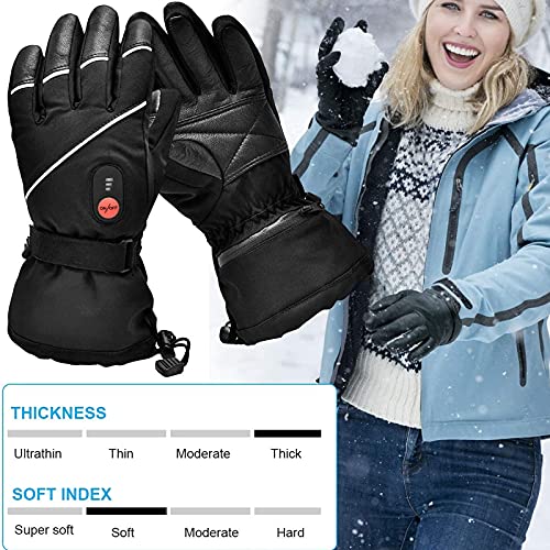 wolfjuvenile Luvas aquecidas atualizadas com tela sensível ao toque, luvas térmicas elétricas mascul