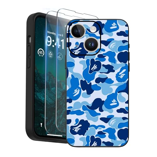 Cliffora Bape Cover Silicone Liquido Camouflage Tattico per iPhone 17 16 15 14 13 12 Pro Max Plus Air, Custodia Stile Militare, High Street Urbano Antiurto