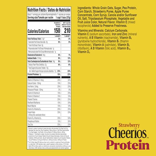 Cheerios Protein Cereal, Strawberry, 8g Protein, Family Size, 15 oz