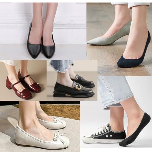 Image of 10Pairs No Show Low Cut Ankle Socks for Women， Non Slip Invisible Ultra Low Cut Thin Lightweight Classic Socks