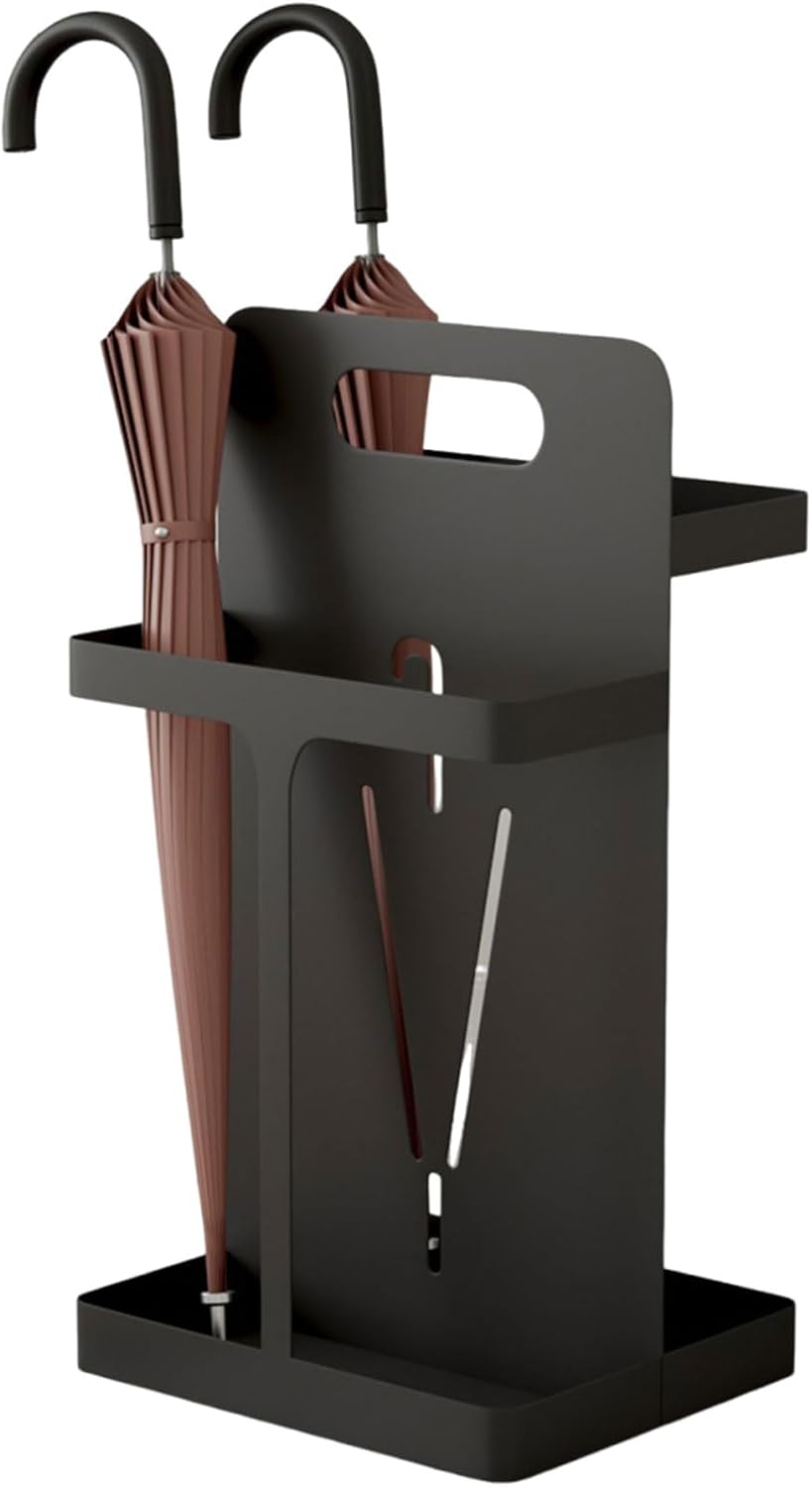 High Capacity Metal Umbrella Stand Holder for Office & Entryway, Indoor Cane Storage Rack with Thickened Drip Tray, Stylish nizer for Hallway & Home