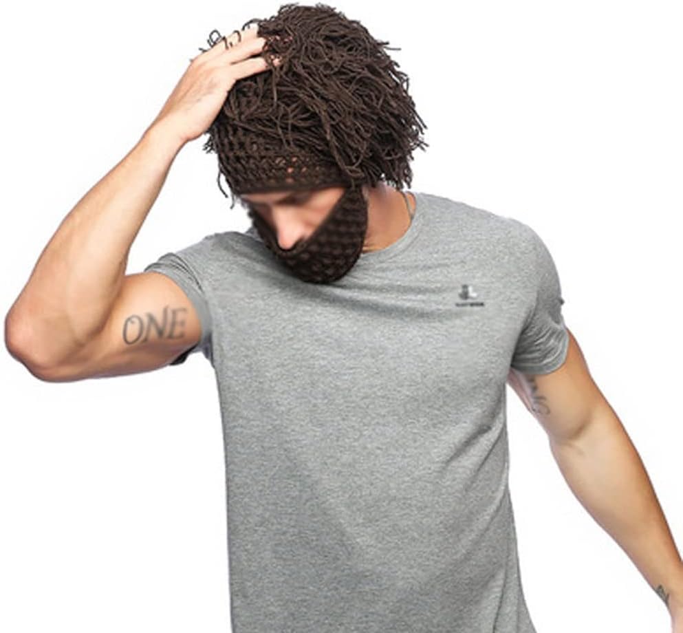 VIDI Sombrero De Paja Creativo para Hombre Gorro Punto para Otoño E Invierno Gancho Extraíble Lana, Divertido para Peluca