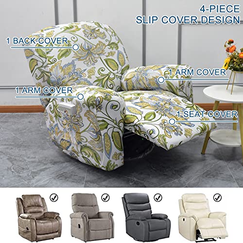 Image of Eco-Ancheng Recliner Slipcovers 4-Pieces Lazyboy Recliner Covers Recliner Couch Covers Recliner Chair Cover Non Slip Reclining Slipcovers with Storage Pockets Furniture Protector for Living Room
