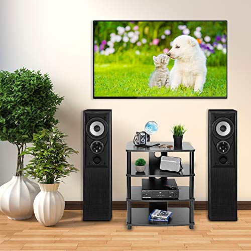 Mount-It! Media Stand Entertainment Center For Tv, Audio Video Components, Stereo Equipment, Gaming Consoles, Streaming Devices, 4 Shelves, Black #TOP7