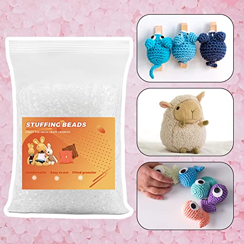 Image of Stuffing Beads, 8.8oz Weighted Beads for Stuffed Animals, Craft Poly Pellets Weighted for Stuffed Animals - 250g