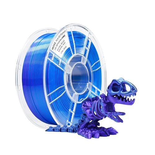 iBOSS PLA 3D Printer Filament, PLA Filament 1.75 mm Two-Tone Silk Filament, Co-Extrusion Shiny 3D Printing Filament 1 kg