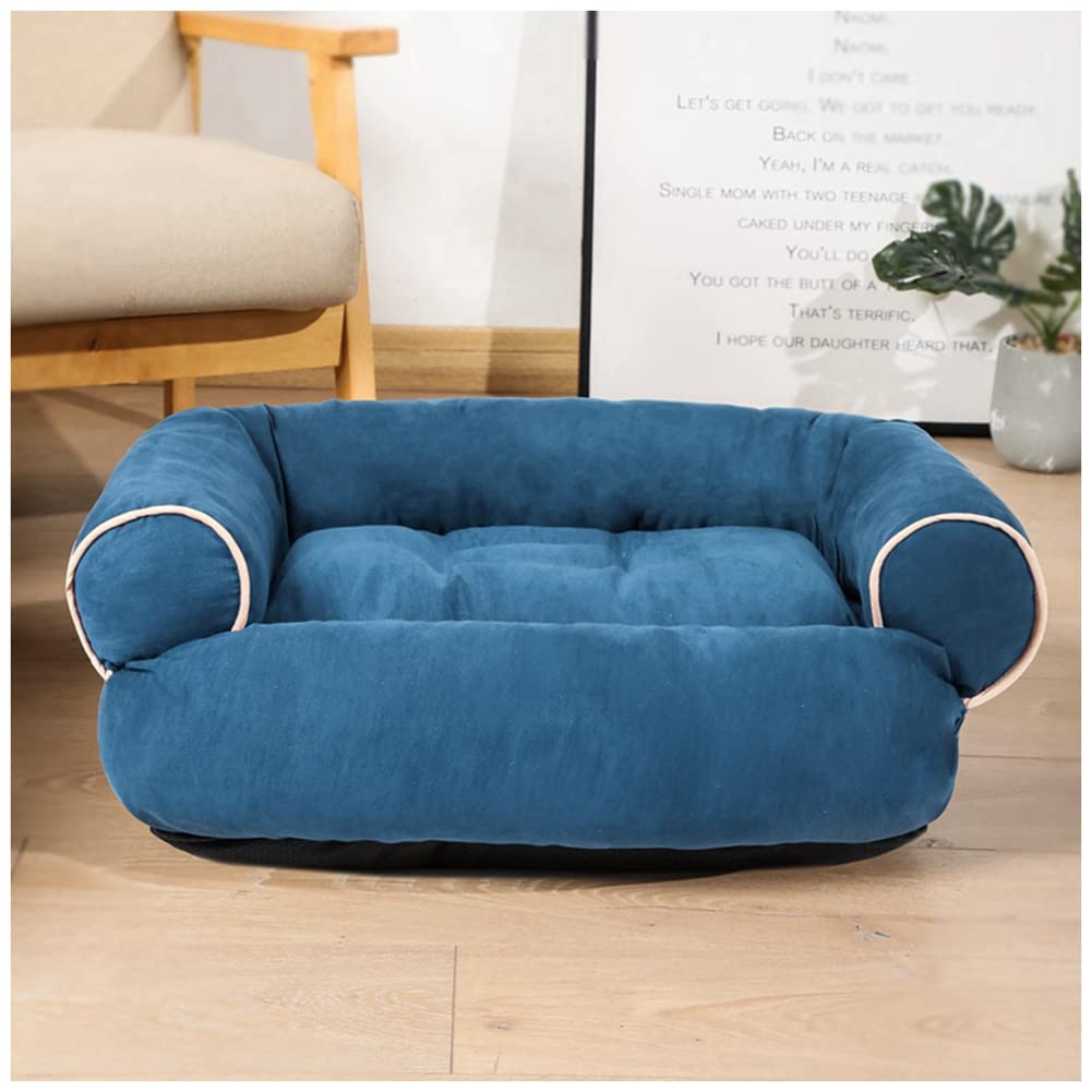 MISSMAO Dog Sofa Bed - Washable Orthopedic Dog Beds and Couch Kennel Bed for Large Dogs Cats and Puppy Bed Sofa with Slip-Resistant Bottom,Blue,4XL(115x67x24cm)