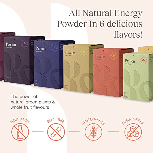 Image of Yoli Passion Energy Powder Mix, Variety Pack, Sugar-Free, 30 Packets Box | Sugar-free variety energy drink mix with green tea and guarana for endurance, stamina, and daily performance for adults.
