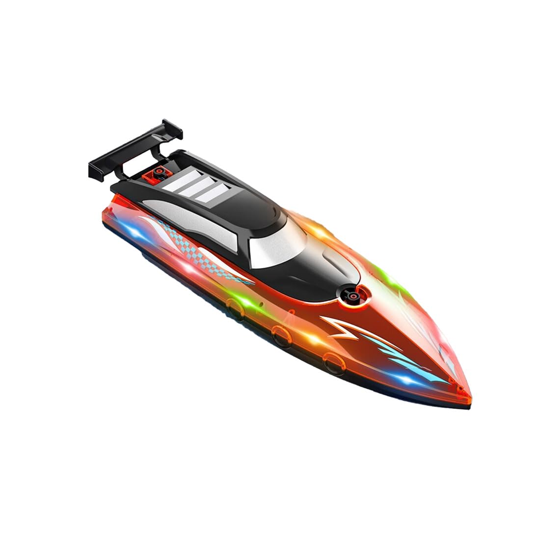 Lancha rápida de alta velocidad de 50 km/h con control remoto para adultos, 2.4 GHz, doble motor, impermeable, barco de carreras RC con luz LED para piscina, estanques y lagos